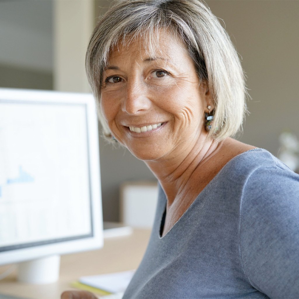 Woman smiling at camera