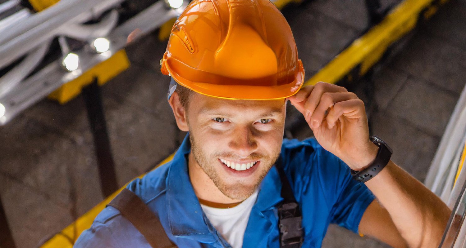 Maintenance worker in an industrial setting.